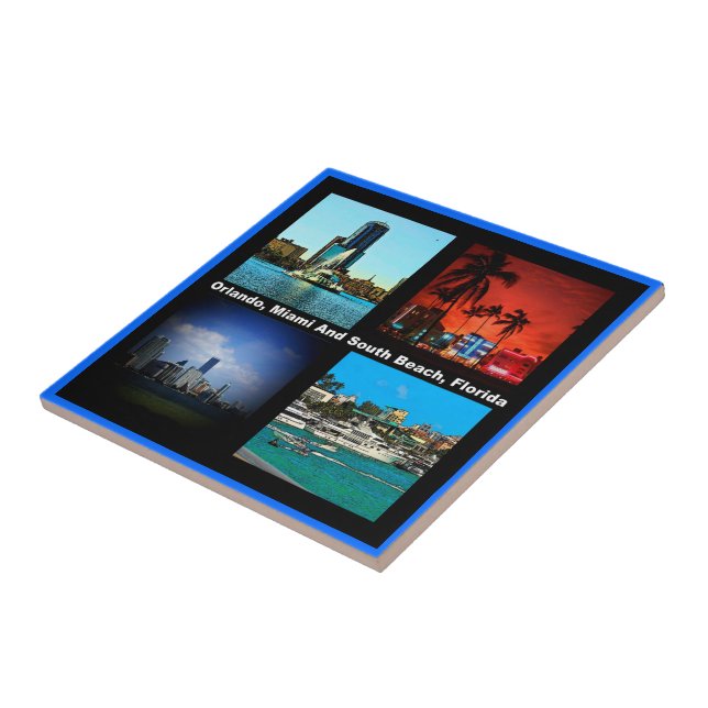 Orlando, Miami, South Beach Collage Kakelplatta (Sidan)