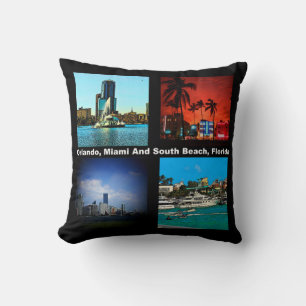 Orlando, Miami, South Beach Collage Kudde
