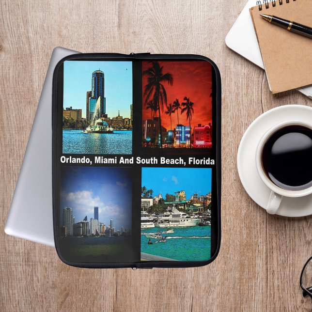 Orlando, Miami, South Beach Collage Laptop Fodral (Orlando, Miami, South Beach Collage Laptop Sleeve)