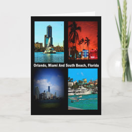 Orlando Miami South Beach Florida Collage Birthday Kort
