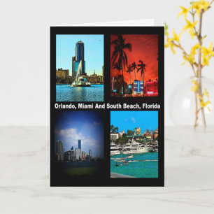 Orlando Miami South Beach Florida Collage Birthday Kort