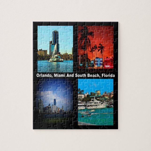 Orlando, Miami, South Beach Florida Collage Puzzle Pussel (Vertikal)