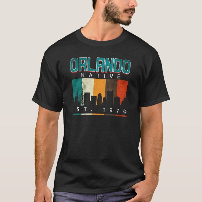 Orlando Native Est. 1970 T Shirt (Framsida)