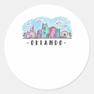 Orlando Skyline Runt Klistermärke