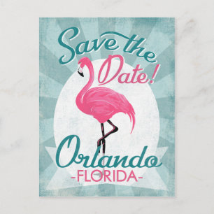 Orlando Spara Datum Rosa Flamingo Meddelande Vykort