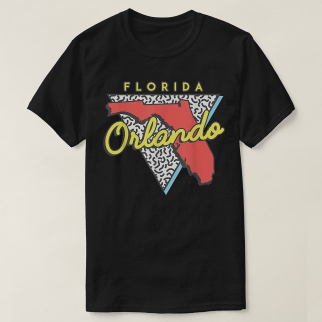 Orlando Strand Florida T  Minnessaker 80-tals Desi Shirt (Design framsida)