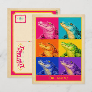 Orlando vykort Florida Alligator Vintage Popkonst