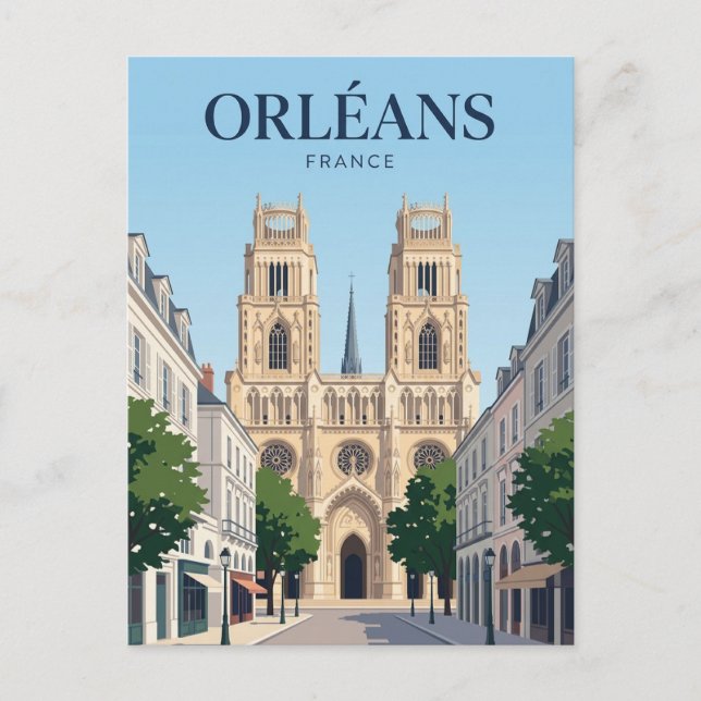 Orléans katedral Frankrike Vykort (Framsida)