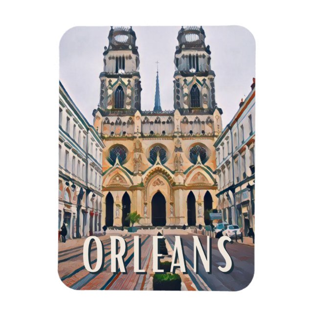 Orléans Photo Vintage Magnet (Vertikal)