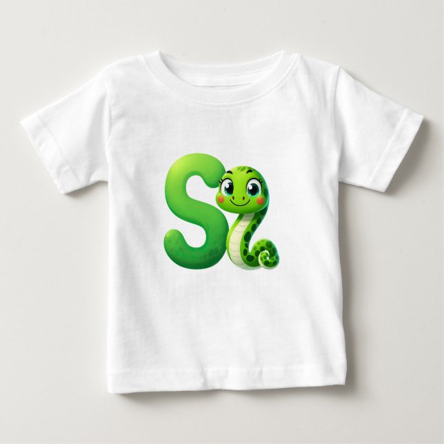 Orm Bokstav S Baby T-Shirt (Framsida)