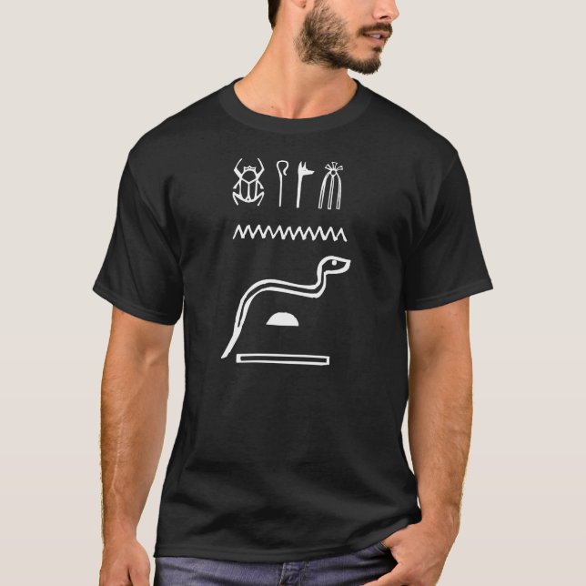 Orm, egyptisk hieroglyph t-shirt (Framsida)
