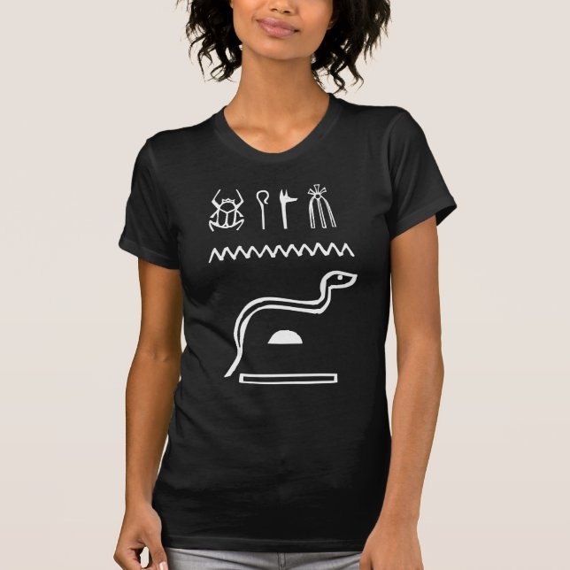 Orm, egyptisk hieroglyph tee shirt (Framsida)