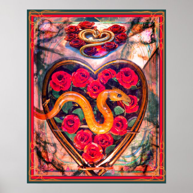 Orm, hjärta och Ro Dadin Valentine Poster (Framsidan)