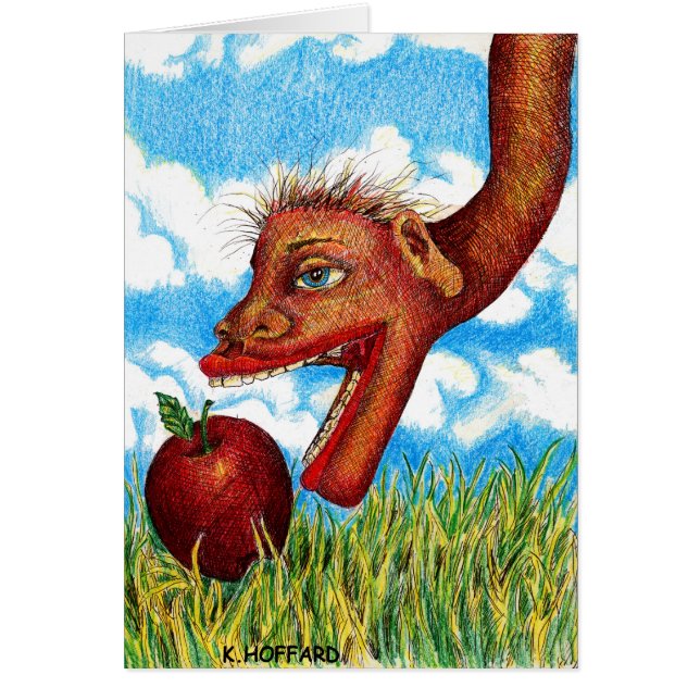 "Orm i gräset ", Hälsningskort (Framsidan)