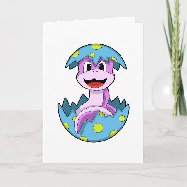 Orm med äggskal kort (Framsida)