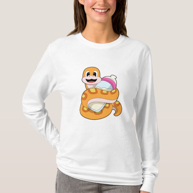 Orm med Baby flaska T Shirt (Framsida)
