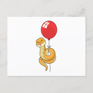 Orm med ballong vykort