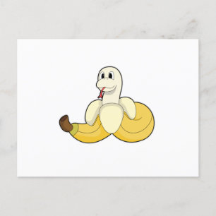 Orm med banan vykort