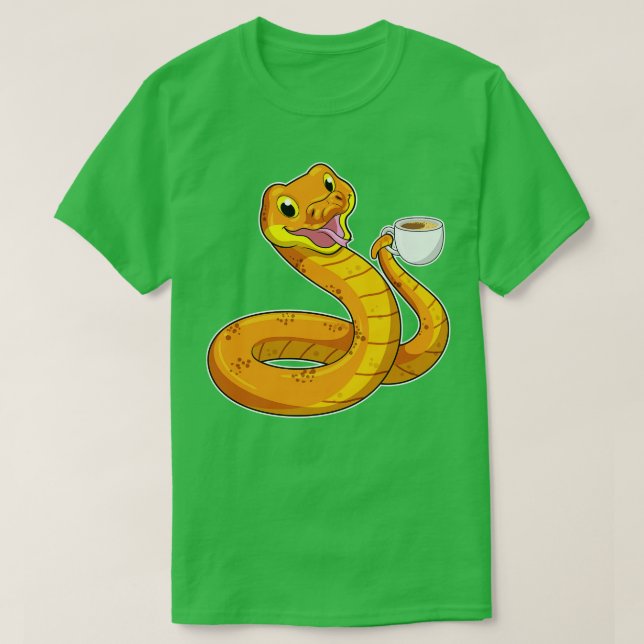 Orm med Kopp i kaffe 2 T Shirt (Design framsida)
