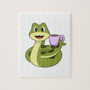 Orm med Kopp i kaffe Pussel