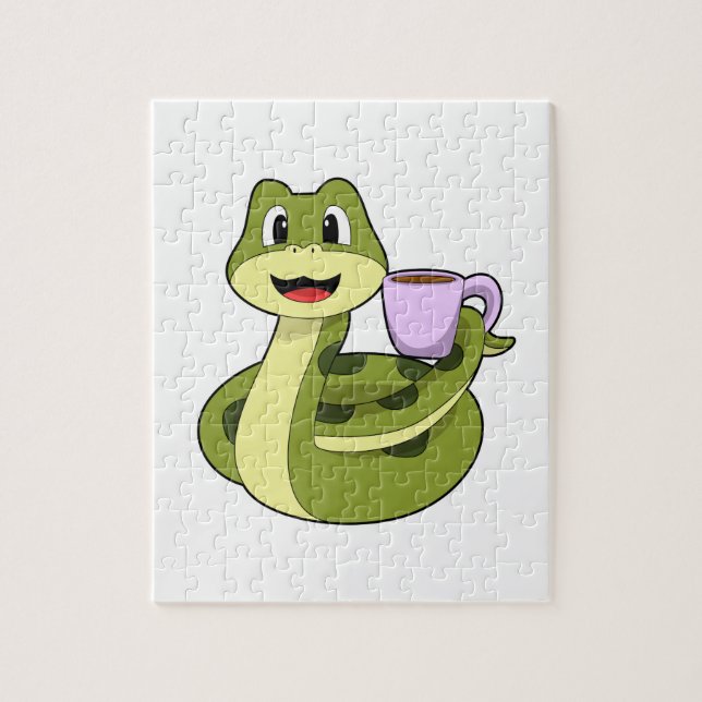 Orm med Kopp i kaffe Pussel (Vertikal)