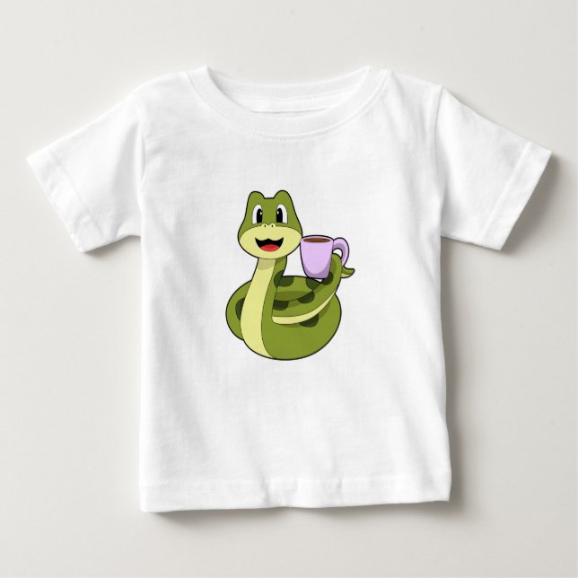 Orm med Kopp i kaffe T Shirt (Framsida)