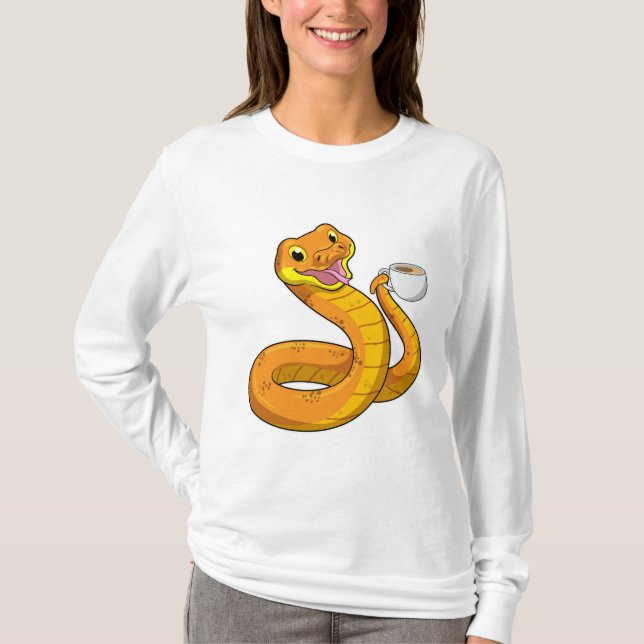 Orm med Kopp i kaffe T Shirt (Framsida)