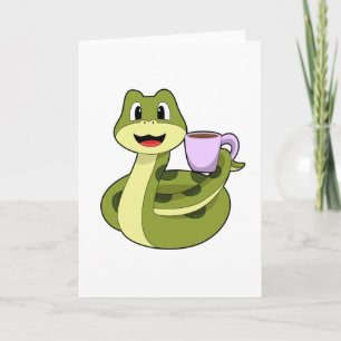 Orm med kopp kaffe kort