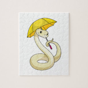 Orm med Parbrella Pussel