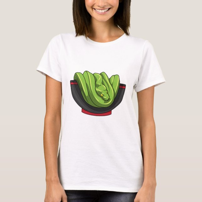 Orm med Ramen-skål T Shirt (Framsida)