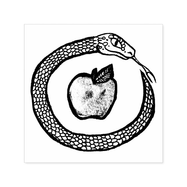 Orm och äpple självfärgande stämpel (Design)