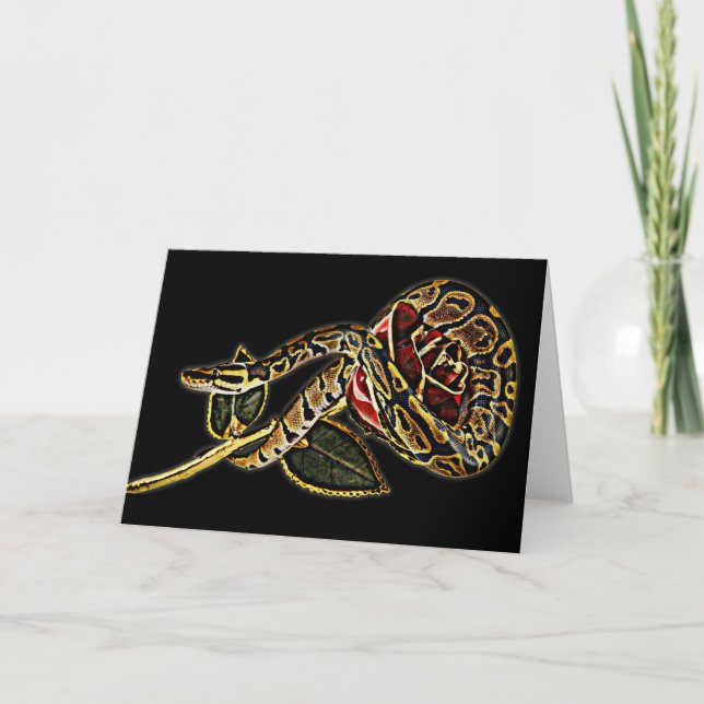 Orm och rosa hälsningkort kort (Framsida)