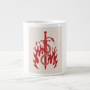 Orm och svärd Risograf konsttryck   Röd flamma Jumbo Mugg