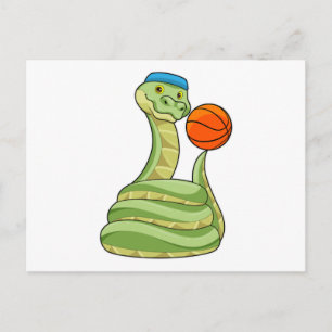Orm på basketboll sport vykort