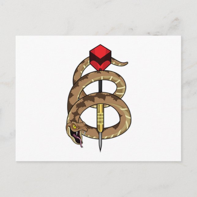 Orm på dart med pil vykort (Framsida)