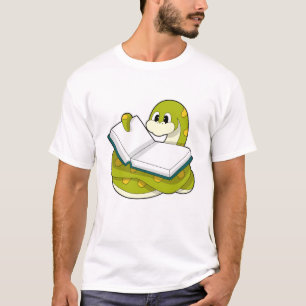 Orm på läsning med bok t shirt