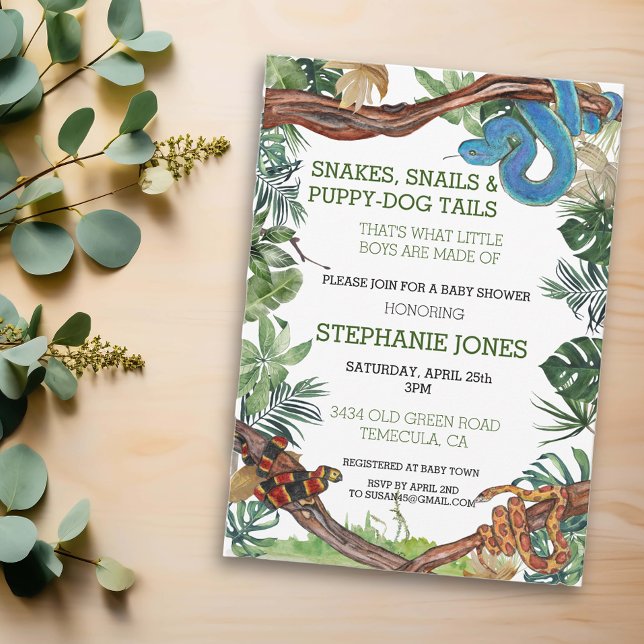 Orm Reptil Baby Shower Inbjudningar (Skapare uppladdad)
