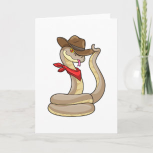 Orm som cowboy med halsduk kort