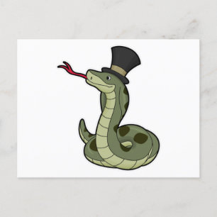 Orm som gentleman & hatt vykort