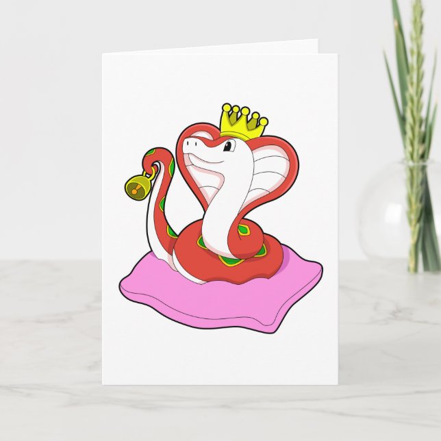 Orm som kung med krona kort (Framsida)