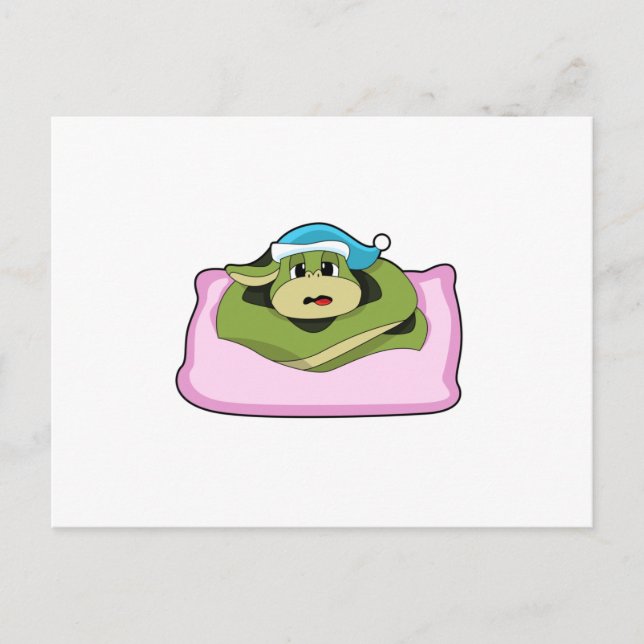 Orm vid Sömn med Natthatt Vykort (Framsida)