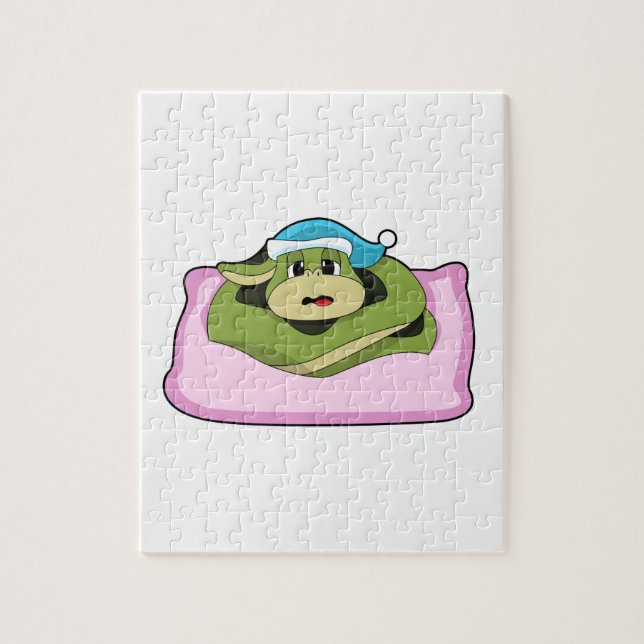 Orm vid sömnning med nightcap pussel (Vertikal)