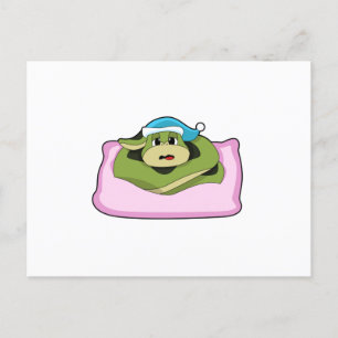 Orm vid sömnning med nightcap vykort