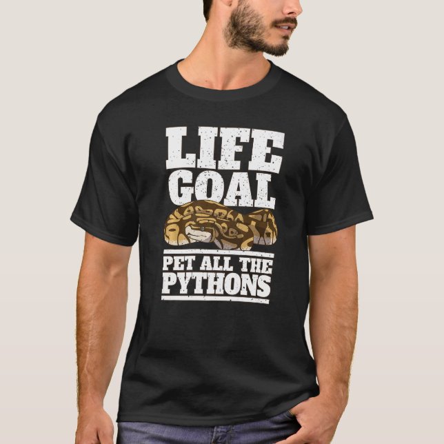 Ormägare Python Husdjur Alla Pythons T Shirt (Framsida)