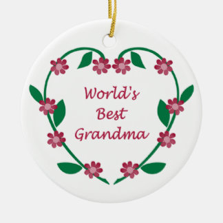 Ormanent världs bäst mormor julgransprydnad keramik