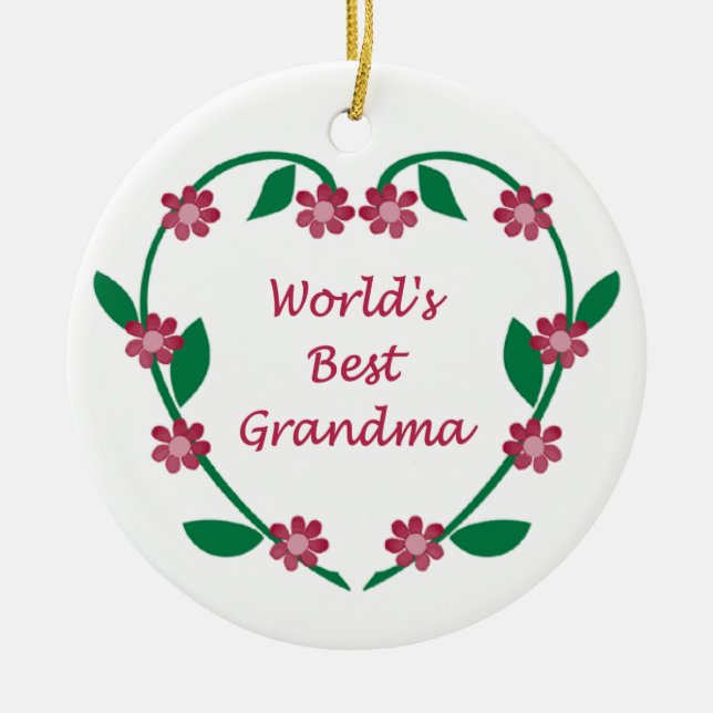 Ormanent världs bäst mormor julgransprydnad keramik (Framsidan)