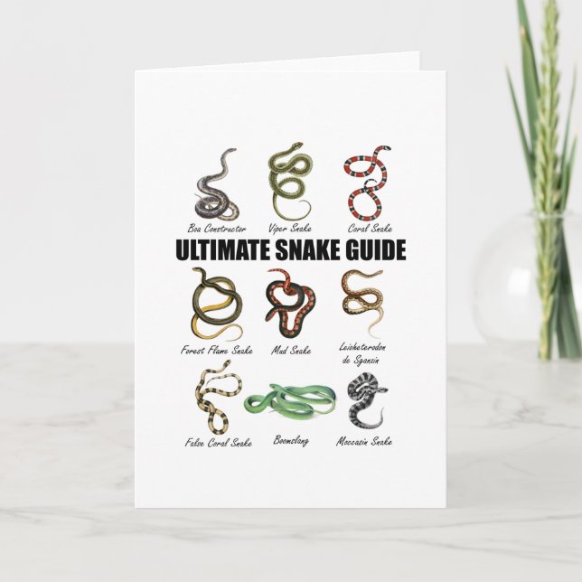 Ormar Barn Utbildande Serpent Ormgård Reptil Kort (Framsida)