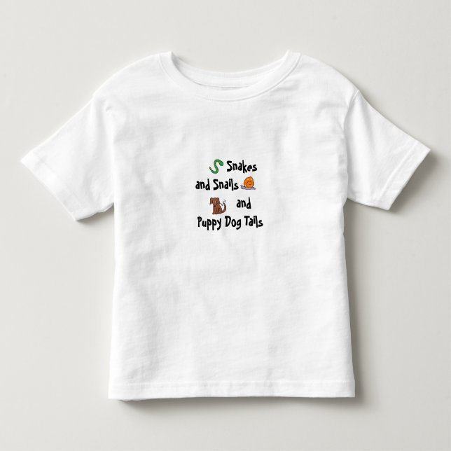 Ormar och snigel och marionett hund... tee shirt (Framsida)