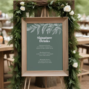 Ormbunks Botaniska Skogssignaturdrycker Meny Poster
