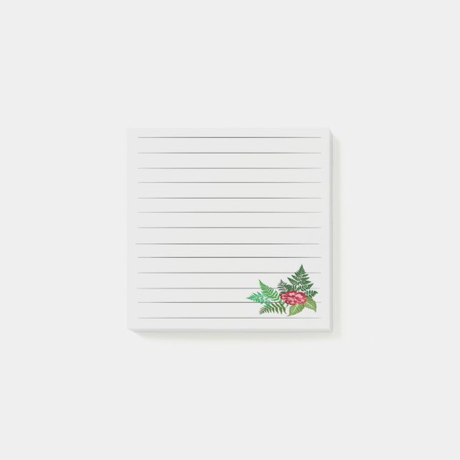 Ormbunks- och blomnoter post-it block (Framsida)